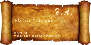 Héra Arianna névjegykártya